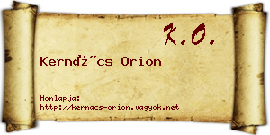 Kernács Orion névjegykártya